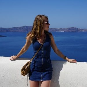 Denim Zipper Mini Dress